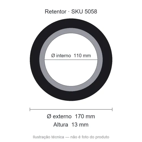 Retentor 110 mm x 170 mm x 13 mm NORD 110x170x13 BRG