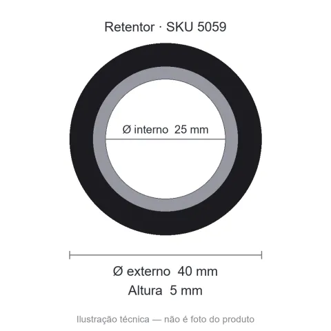 Retentor 25 mm x 40 mm x 5 mm NORD 01295 25x40x5 BRG