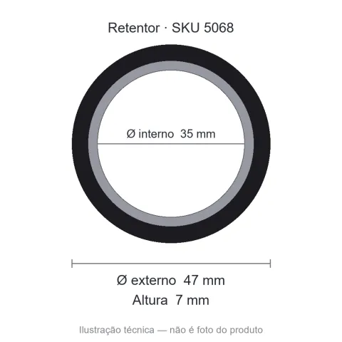 Retentor 35 mm x 47 mm x 7 mm NORD 35x47x7 BRG Viton
