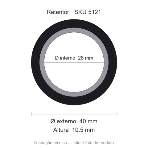 Retentor 28 mm x 40 mm x 10,5 mm SAV 28x40x10,50 BA