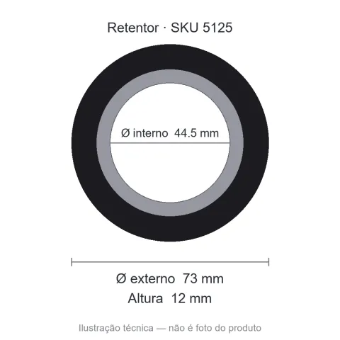 Retentor 44,5 mm x 73 mm x 12 mm SAV 44,50x73x12