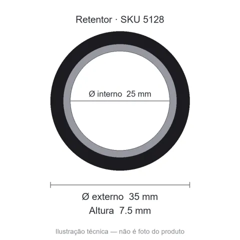 Retentor 25 mm x 35 mm x 7,5 mm SAV 25x35x7,5 ACM