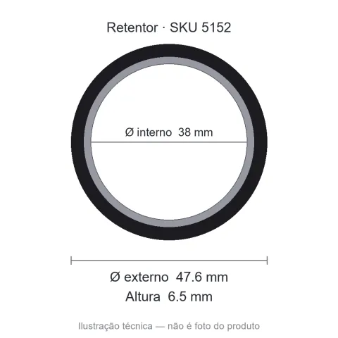 Retentor 38 mm x 47,6 mm x 6,5 mm SAV 38x47,60x6,5