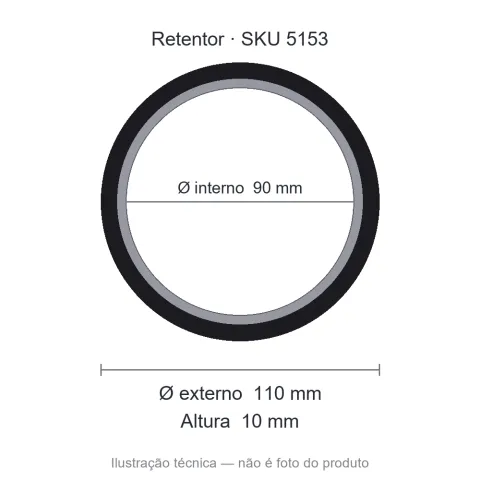 Retentor 90 mm x 110 mm x 10 mm NORD 90x110x10 BRG NBR