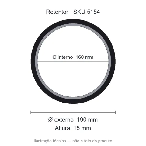 Retentor 160 mm x 190 mm x 15 mm NORD 160x190x15 BRG Viton