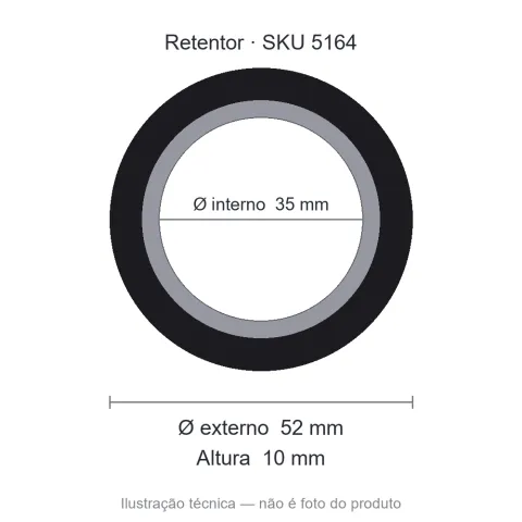 Retentor 35 mm x 52 mm x 10 mm NORD 35x52x10 BRG NBR