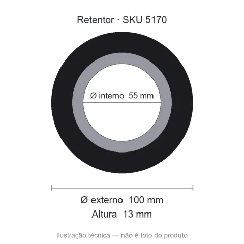 Retentor 55 mm x 100 mm x 13 mm NORD 55x100x13 BRG Viton
