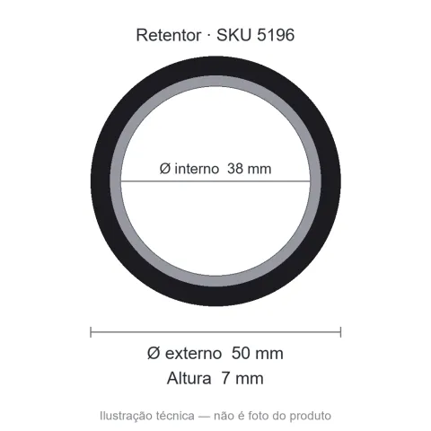 Retentor 38 mm x 50 mm x 7 mm NORD 00486 38x50x7 BRG NBR