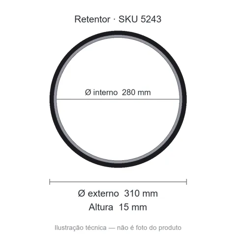 Retentor 280 mm x 310 mm x 15 mm NORD 280x310x15 BRG