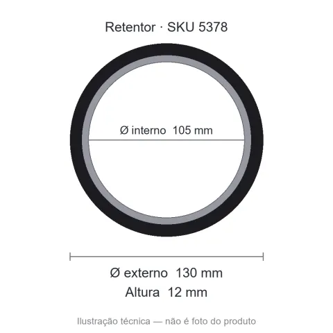 Retentor 105 mm x 130 mm x 12 mm NORD 105x130x12 BRG Viton -AR57109