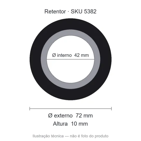 Retentor 42 mm x 72 mm x 10 mm NORD 02039 42x72x10 BRG NBR AR6316