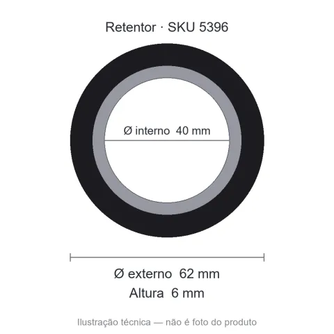 Retentor 40 mm x 62 mm x 6 mm NORD 40x62x6 Babsl Viton