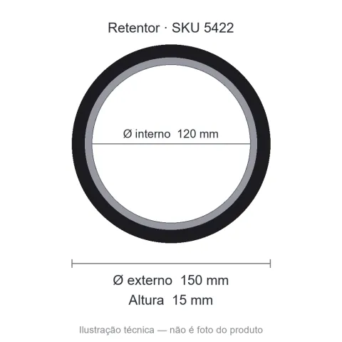Retentor 120 mm x 150 mm x 15 mm NORD 120x150x15 Vitom