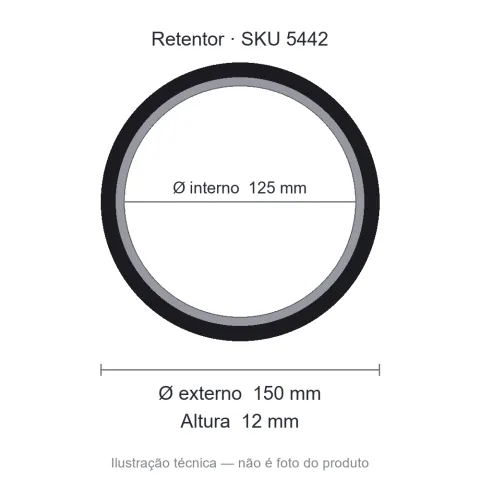 Retentor 125 mm x 150 mm x 12 mm NORD 125x150x12 BRG Viton