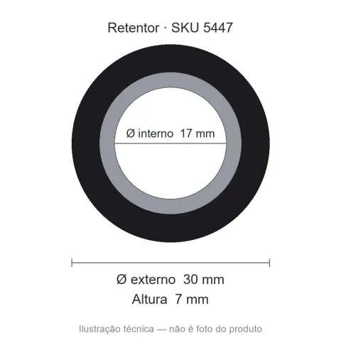 Retentor 17 mm x 30 mm x 7 mm NORD 02730 17x30x7 Viton