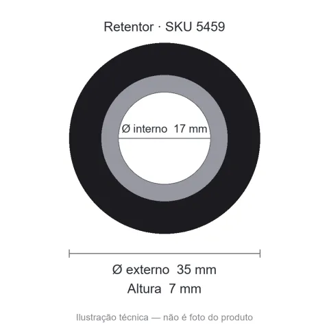 Retentor 17 mm x 35 mm x 7 mm NORD 17x35x7 NBR BRG