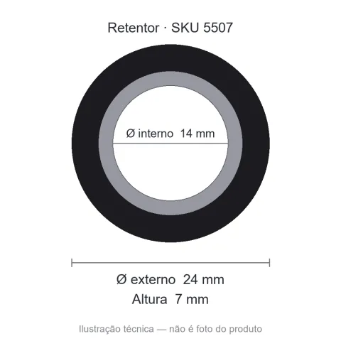 Retentor 14 mm x 24 mm x 7 mm SABO 01389 14x24x7 BAG