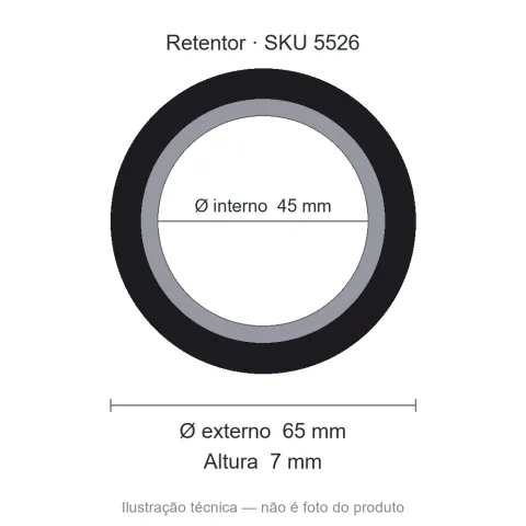 Retentor 45 mm x 65 mm x 7 mm NORD 45x65x7 NBR BRG