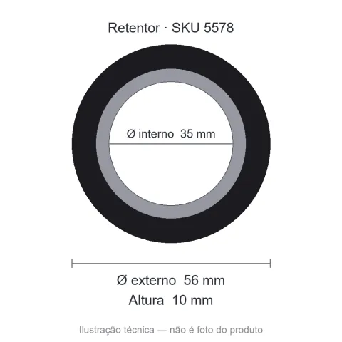 Retentor Agrícola 35 mm x 56 mm x 10 mm NORD 02224 35x56x10 NBR