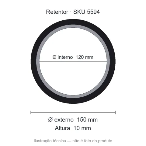 Retentor 120 mm x 150 mm x 10 mm NORD 120x150x10