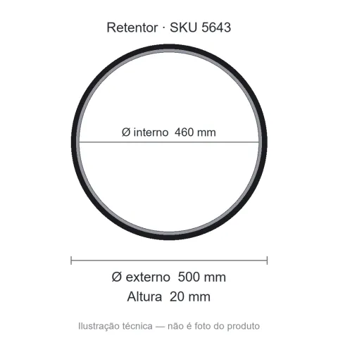 Retentor 460 mm x 500 mm x 20 mm NORD 460x500x20 Viton