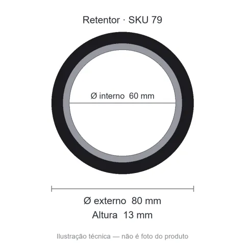Retentor 60 mm x 80 mm x 13 mm - 60x80x13 BRG
